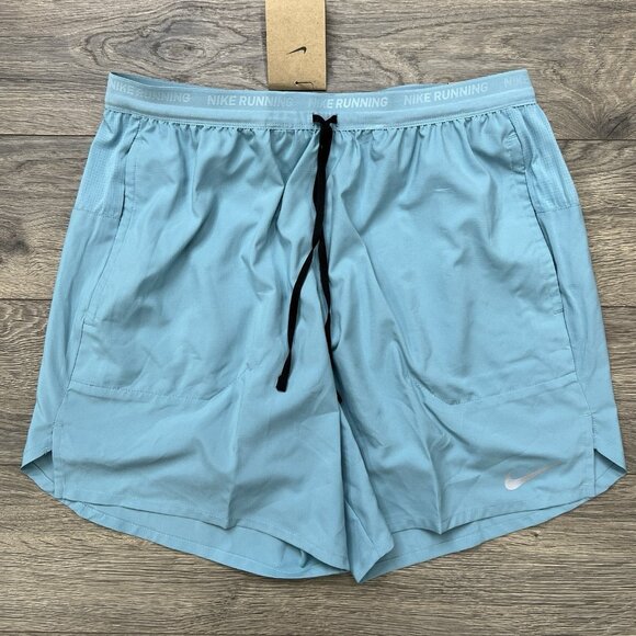 Nike Running Shorts Sz XL Mens Dri Fit Stride 7" 2 in 1 Turquoise Teal $65 - Picture 1 of 11